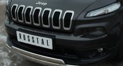 16 599 р. Защита переднего бампера (2 трубыØ75х42 мм, нержавейка) Russtal Jeep Cherokee KL дорестайлинг (2014-2017)  с доставкой в г. Керчь. Увеличить фотографию 3
