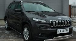 16 599 р. Защита переднего бампера (2 трубыØ75х42 мм, нержавейка) Russtal Jeep Cherokee KL дорестайлинг (2014-2017)  с доставкой в г. Керчь. Увеличить фотографию 4