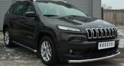 15 999 р. Одинарная защита переднего бампера диаметром 63 мм SLITKOFF  Jeep Cherokee  KL (2014-2017) дорестайлинг  с доставкой в г. Керчь. Увеличить фотографию 3