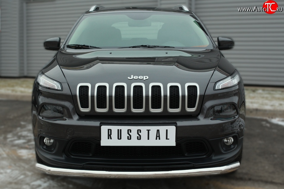 15 999 р. Одинарная защита переднего бампера диаметром 63 мм SLITKOFF  Jeep Cherokee  KL (2014-2017) дорестайлинг  с доставкой в г. Керчь