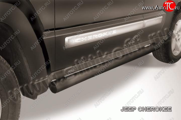 11 699 р. Защита порогов их труб d76 Slitkoff  Jeep Cherokee  KL (2014-2017) дорестайлинг (Цвет: серебристый)  с доставкой в г. Керчь