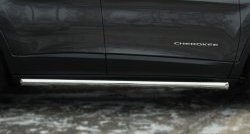 9 999 р. Защита порогов из круглой трубы диаметром 63 мм SLITKOFF  Jeep Cherokee  KL (2014-2017) дорестайлинг  с доставкой в г. Керчь. Увеличить фотографию 4