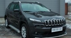 24 649 р. Широкая защита порогов SLITKOFF  Jeep Cherokee  KL (2014-2017) дорестайлинг  с доставкой в г. Керчь. Увеличить фотографию 3