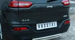 16 499 р. Защита заднего бампера (Ø63 и 42 мм, нержавейка) SLITKOFF  Jeep Cherokee  KL (2014-2017) дорестайлинг  с доставкой в г. Керчь. Увеличить фотографию 2