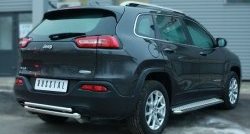 16 499 р. Защита заднего бампера (Ø63 и 42 мм, нержавейка) SLITKOFF  Jeep Cherokee  KL (2014-2017) дорестайлинг  с доставкой в г. Керчь. Увеличить фотографию 3