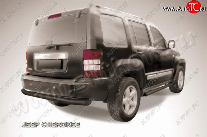 11 399 р. Защита заднего бампера из трубы d76 Slitkoff Jeep Cherokee KL дорестайлинг (2014-2017) (Цвет: серебристый)  с доставкой в г. Керчь