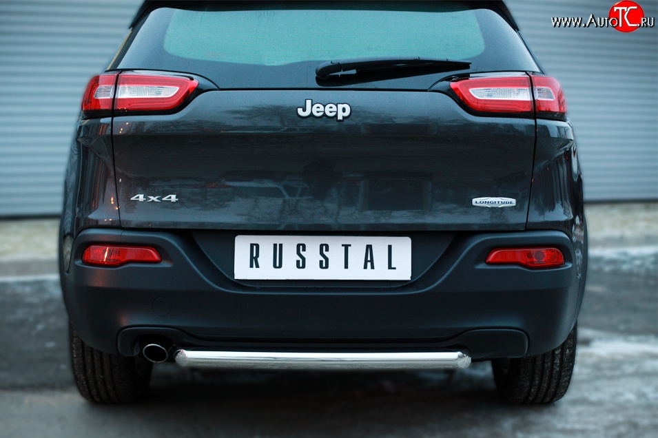 14 999 р. Одинарная защита заднего бампера из трубы диаметром 63 мм SLITKOFF  Jeep Cherokee  KL (2014-2017) дорестайлинг  с доставкой в г. Керчь