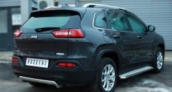 11 599 р. Защита заднего бампера (Ø75x42 мм, нержавейка) Russtal Jeep Cherokee KL дорестайлинг (2014-2017)  с доставкой в г. Керчь. Увеличить фотографию 2