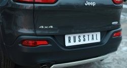 11 599 р. Защита заднего бампера (Ø75x42 мм, нержавейка) Russtal Jeep Cherokee KL дорестайлинг (2014-2017)  с доставкой в г. Керчь. Увеличить фотографию 3