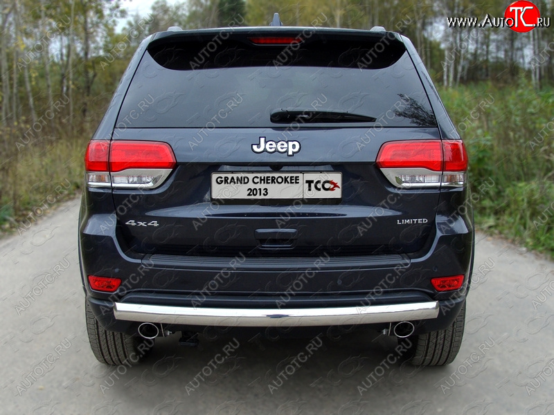 21 999 р. Защита заднего бампера (овальная) ТСС (нержавейка d75х42 мм) Jeep Grand Cherokee WK2 1-ый рестайлинг (2013-2018)  с доставкой в г. Керчь