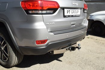18 799 р. Фаркоп Petroil Tuning (съемный квадрат, с нержавеющей пластиной) Jeep Grand Cherokee WK2 2-ой рестайлинг (2017-2022)  с доставкой в г. Керчь. Увеличить фотографию 5