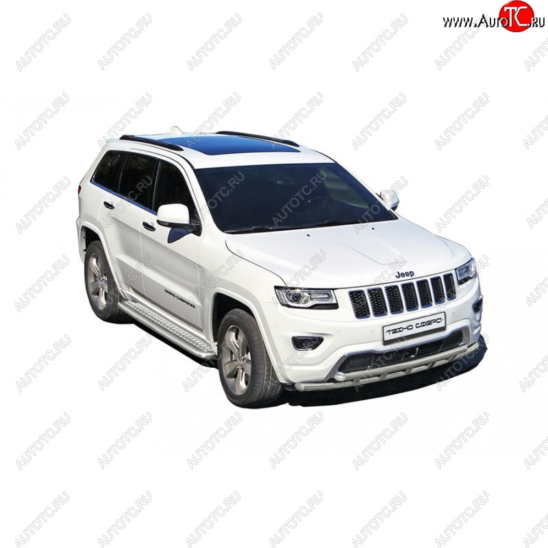 35 699 р. Защита порогов WK2 Restyling ТехноСфера (Техно Сфера) (нержавейка, с алюминиевым листом, d63.5 mm) Jeep Grand Cherokee WK2 дорестайлинг (2010-2013)  с доставкой в г. Керчь