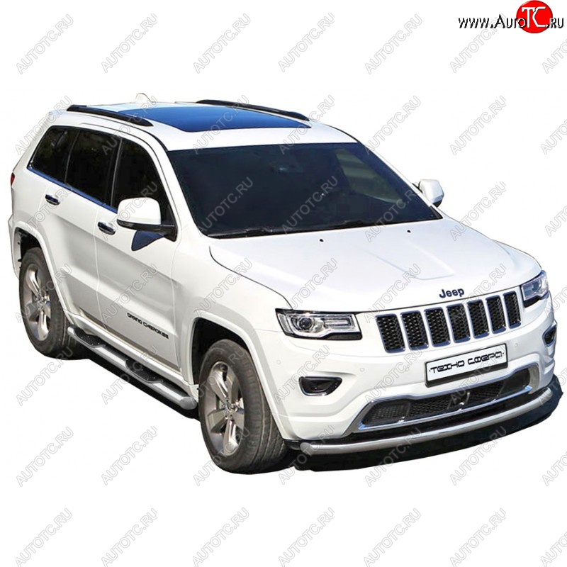 30 999 р. Защита порогов WK2 Restyling ТехноСфера (Техно Сфера) (нержавейка, с проступью, d76 mm) Jeep Grand Cherokee WK2 дорестайлинг (2010-2013)  с доставкой в г. Керчь