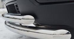 20 399 р. Защита переднего бампера (2 трубыØ76 и 63 мм, нержавейка) SLITKOFF  Jeep Grand Cherokee  WK2 (2010-2013) дорестайлинг  с доставкой в г. Керчь. Увеличить фотографию 3
