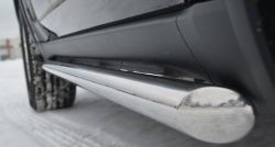70 999 р. Защита порогов из круглой трубы диаметром 63 мм Russtal Jeep Grand Cherokee WK2 дорестайлинг (2010-2013) (Защита порогов с со скосами на торцах (вариант 1))  с доставкой в г. Керчь. Увеличить фотографию 3