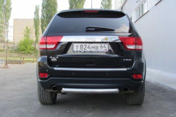 6 999 р. Защита заднего бампера из трубы d76 Slitkoff (короткая)  Jeep Grand Cherokee  WK2 (2010-2013) дорестайлинг (Цвет: серебристый)  с доставкой в г. Керчь. Увеличить фотографию 2