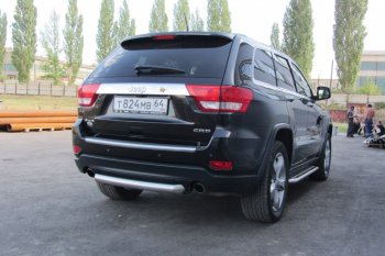 6 999 р. Защита заднего бампера из трубы d76 Slitkoff (короткая)  Jeep Grand Cherokee  WK2 (2010-2013) дорестайлинг (Цвет: серебристый)  с доставкой в г. Керчь. Увеличить фотографию 4