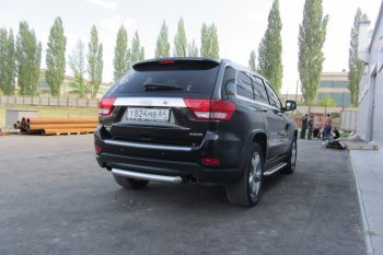 6 999 р. Защита заднего бампера из трубы d76 Slitkoff (короткая)  Jeep Grand Cherokee  WK2 (2010-2013) дорестайлинг (Цвет: серебристый)  с доставкой в г. Керчь. Увеличить фотографию 5