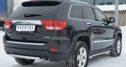 12 549 р. Одинарная защита заднего бампера из трубы диаметром 63 мм SLITKOFF  Jeep Grand Cherokee  WK2 (2010-2013) дорестайлинг  с доставкой в г. Керчь. Увеличить фотографию 3