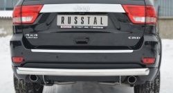 Одинарная защита заднего бампера из трубы диаметром 76 мм SLITKOFF Jeep Grand Cherokee  WK2 (2010-2013) дорестайлинг