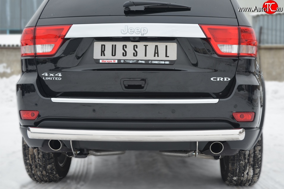6 699 р. Одинарная защита заднего бампера из трубы диаметром 76 мм SLITKOFF  Jeep Grand Cherokee  WK2 (2010-2013) дорестайлинг  с доставкой в г. Керчь