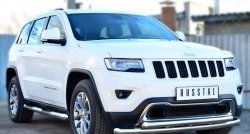 19 999 р. Защита переднего бампера (2 трубыØ76 и 63 мм, нержавейка) SLITKOFF  Jeep Grand Cherokee  WK2 (2013-2018) 1-ый рестайлинг  с доставкой в г. Керчь. Увеличить фотографию 3