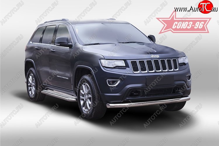 16 469 р. Защита переднего бампера одинарная рестайлинг Souz-96 (d76). Jeep Grand Cherokee WK2 дорестайлинг (2010-2013)  с доставкой в г. Керчь