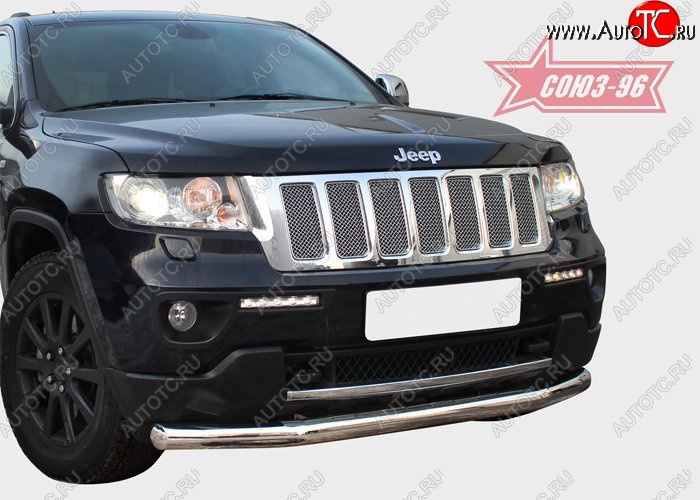 16 739 р. Защита переднего бампера одинарная Souz-96 (d76) Jeep Grand Cherokee WK2 дорестайлинг (2010-2013)  с доставкой в г. Керчь