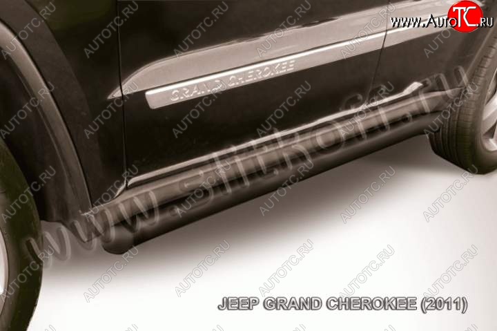 11 999 р. Защита порогов из труб d57 Slitkoff Jeep Grand Cherokee WK2 дорестайлинг (2010-2013) (Цвет: серебристый)  с доставкой в г. Керчь