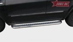17 639 р. Защита порогов с листом Souz-96 (d60). Jeep Grand Cherokee WK2 дорестайлинг (2010-2013)  с доставкой в г. Керчь. Увеличить фотографию 2