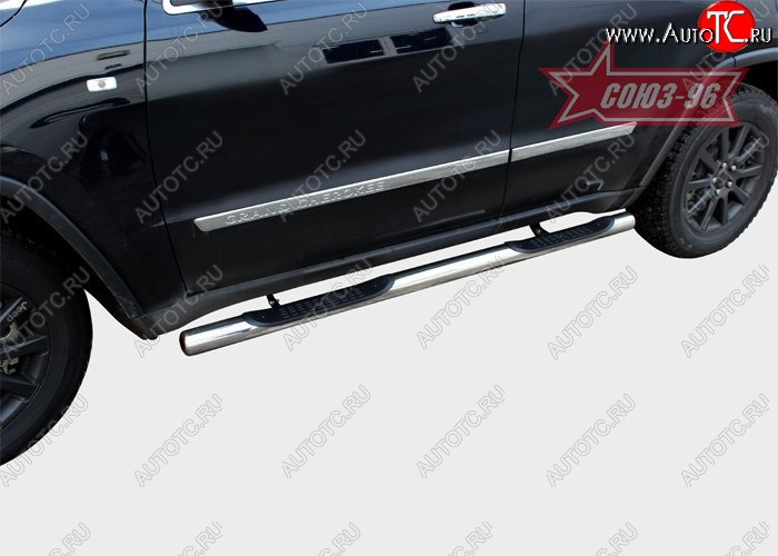 17 954 р. Защита порогов с проступью Souz-96 (d76) Jeep Grand Cherokee WK2 дорестайлинг (2010-2013)  с доставкой в г. Керчь