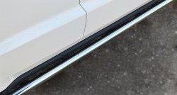 70 999 р. Защита порогов из круглой трубы диаметром 63 мм Russtal Jeep Grand Cherokee WK2 дорестайлинг (2010-2013) (Защита порогов с со скосами на торцах (вариант 1))  с доставкой в г. Керчь. Увеличить фотографию 2