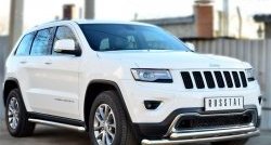 70 999 р. Защита порогов из круглой трубы диаметром 63 мм Russtal Jeep Grand Cherokee WK2 дорестайлинг (2010-2013) (Защита порогов с со скосами на торцах (вариант 1))  с доставкой в г. Керчь. Увеличить фотографию 4