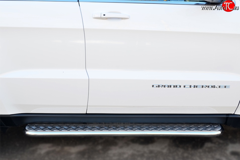24 649 р. Широкая защита порогов SLITKOFF  Jeep Grand Cherokee  WK2 (2010-2013) дорестайлинг  с доставкой в г. Керчь
