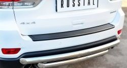 17 699 р. Защита заднего бампера (2 трубы Ø63 мм, дуги, нержавейка) SLITKOFF  Jeep Grand Cherokee  WK2 (2013-2018) 1-ый рестайлинг  с доставкой в г. Керчь. Увеличить фотографию 2