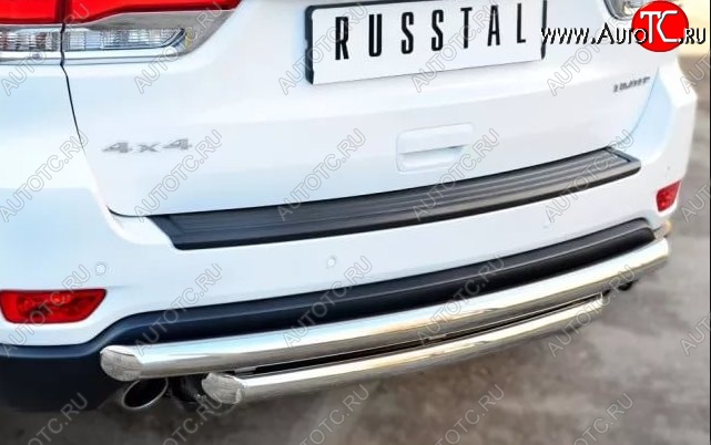 20 699 р. Защита заднего бампера (2 трубы Ø63 мм, нержавейка) SLITKOFF  Jeep Grand Cherokee  WK2 (2010-2013) дорестайлинг  с доставкой в г. Керчь