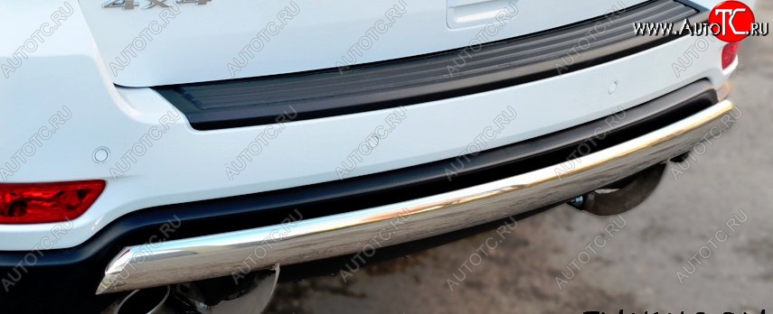 13 999 р. Защита заднего бампера (Ø75x42 мм, нержавейка) Russtal Jeep Grand Cherokee WK2 дорестайлинг (2010-2013)  с доставкой в г. Керчь