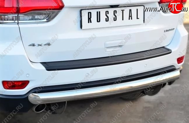 14 599 р. Защита заднего бампера (Ø76 мм, нержавейка, overland) SLITKOFF Jeep Grand Cherokee WK2 дорестайлинг (2010-2013)  с доставкой в г. Керчь