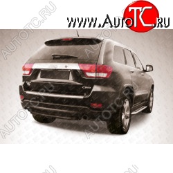 5 949 р. Защита заднего бампера из трубы d57 Slitkoff (короткая)  Jeep Grand Cherokee  WK2 (2010-2013) дорестайлинг (Цвет: серебристый)  с доставкой в г. Керчь