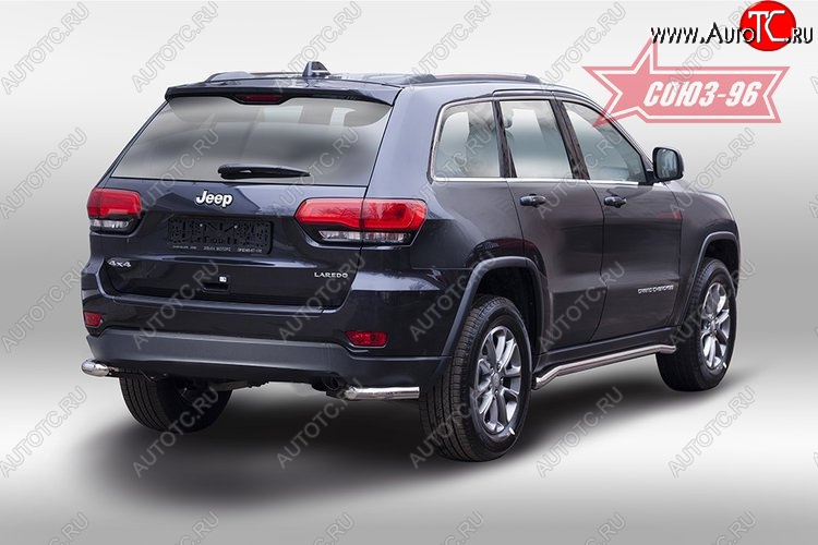 12 329 р. Защита заднего бампера из боковых уголков рестайлинг Souz-96 (d60) Jeep Grand Cherokee WK2 дорестайлинг (2010-2013)  с доставкой в г. Керчь