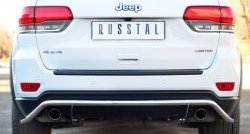 Защита заднего бампера (Ø42 мм волна, нержавейка) SLITKOFF Jeep Grand Cherokee  WK2 (2010-2013) дорестайлинг