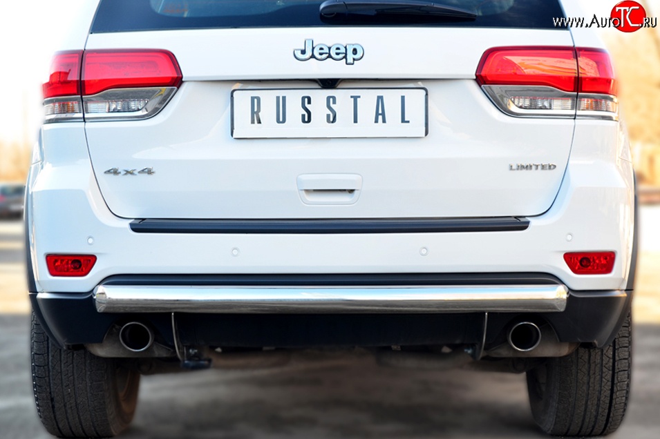 14 599 р. Одинарная защита заднего бампера из трубы диаметром 76 мм SLITKOFF  Jeep Grand Cherokee  WK2 (2010-2013) дорестайлинг  с доставкой в г. Керчь