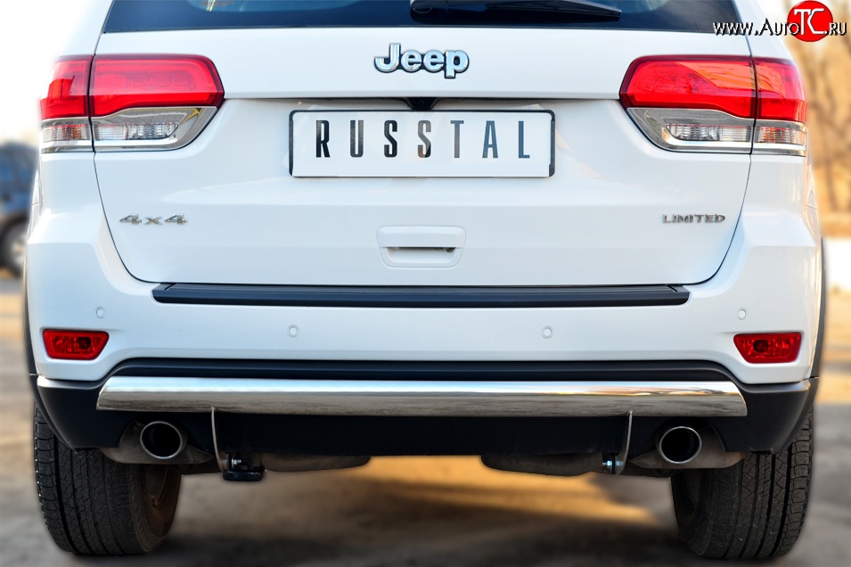 15 999 р. Защита заднего бампера (Ø75x42 мм, нержавейка) SLITKOFF  Jeep Grand Cherokee  WK2 (2013-2018) 1-ый рестайлинг  с доставкой в г. Керчь