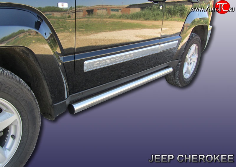 16 699 р. Защита порогов из круглой трубы диаметром 76 мм Slitkoff  Jeep Liberty  KK (2007-2013) (Нержавейка, Полированная)  с доставкой в г. Керчь