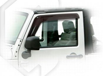 Дефлектора окон CA-Plastiс Jeep Wrangler JK 3 дв. дорестайлинг (2006-2010) (Classic полупрозрачный)