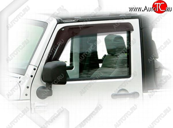 1 839 р. Дефлектора окон CA-Plastiс Jeep Wrangler JK 3 дв. дорестайлинг (2006-2010) (Classic полупрозрачный)  с доставкой в г. Керчь