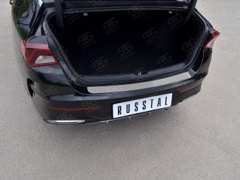 1 199 р. Защитная накладка заднего бампера Russtal KIA K5 DL (2019-2022) (нержавейка шлифованная)  с доставкой в г. Керчь. Увеличить фотографию 2