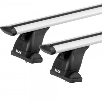 14 889 р. Багажник на крышу без рейлингов сборе LUX  KIA K5  DL (2019-2022) (дуги аэро-трэвэл 130 см, без замка, серебро)  с доставкой в г. Керчь. Увеличить фотографию 2