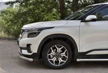 17 449 р. Защита переднего бампера (Ø 63 мм, нержавейка) SLITKOFF  KIA Seltos (2019-2025)  с доставкой в г. Керчь. Увеличить фотографию 3