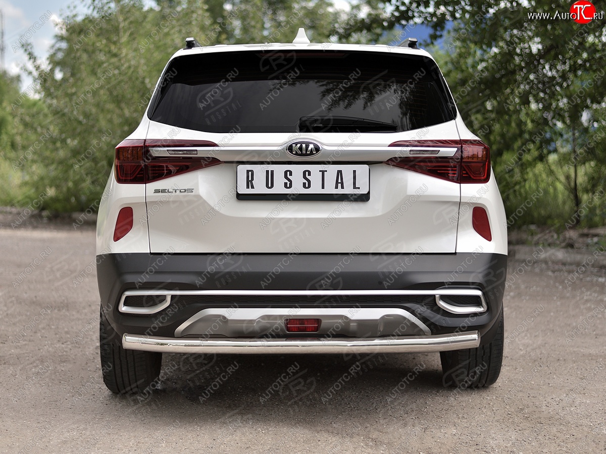 15 249 р. Защита заднего бампера (Ø63 мм, нержавейка) RUSSTAL  KIA Seltos (2019-2025)  с доставкой в г. Керчь